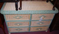 Lot 1400 - A contemporary wicker chest of six drawers