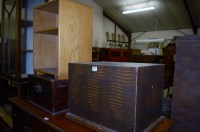 Lot 1408 - A table top map chest, together with an oak...