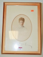 Lot 1 - A framed tinted photograph of a young Princess...