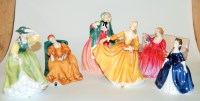 Lot 24 - Six Royal Doulton figures to include Lady...
