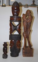 Lot 87 - An African carved "rosewood" figural...