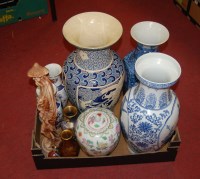 Lot 144 - A box of miscellaneous items to include; pair...