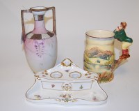 Lot 175 - A Herend porcelain desk stand, hand-painted...