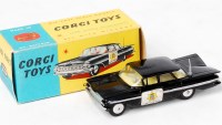 Lot 1613 - Corgi Toys, 223, Chevrolet state patrol, black...