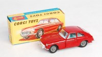 Lot 1720 - Corgi Toys, 327 MGB GT, dark red body, light...