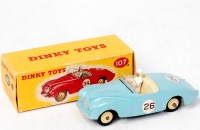 Lot 1932 - Dinky Toys, 107 Sunbeam Alpine, pale blue with...