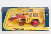 Lot 1726 - Corgi Toys, 54 Massey Ferguson 50B with shovel,...