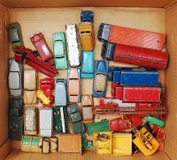 Lot 2039 - Tray of mixed play worn Dinky Toy diecasts, to...