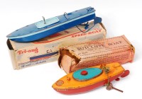 Lot 3201 - Tinplate Clockwork Speed Boat Group, to...