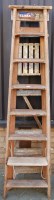 Lot 1127 - A pine decorator's ladder, and one other...