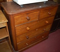 Lot 1264 - A Victorian mahogany round cornered chest of...