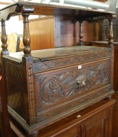 Lot 1270 - An early 20th century low relief carved oak...