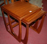 Lot 1292 - A 1960s G-Plan teak nest of two occasional tables
