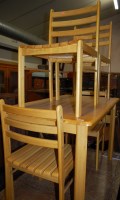 Lot 1299 - A modern rubber wood round cornered kitchen...