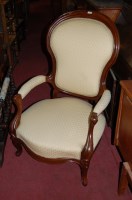 Lot 1362 - A Victorian mahogany framed and cream...