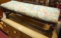 Lot 1415 - A 19th century oak framed and floral tapestry...