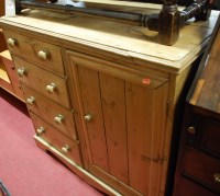 Lot 1416 - A reclaimed pine single door side cupboard,...