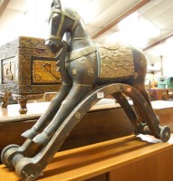 Lot 1417 - An Eastern stained hardwood and metal bound...
