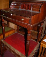 Lot 1428 - A reproduction hardwood single drawer cylinder...