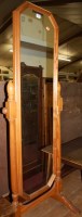 Lot 1447 - A modern pine cheval mirror