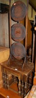 Lot 1450 - A moulded oak nest of three occasional tables;...