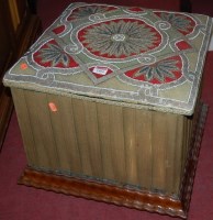Lot 1404 - A Victorian walnut framed and Berlin beadwork...
