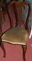 Lot 1372 - A set of four Edwardian walnut salon side chairs