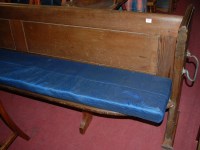 Lot 1383 - A Victorian pitched pine long church pew,...