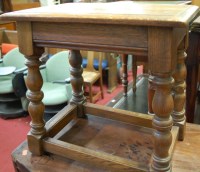 Lot 1388 - A 17th century style joined oak joint stool, w....
