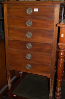 Lot 1391 - An Edwardian walnut six drawer music chest,...