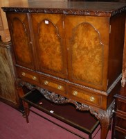 Lot 1394 - A reproduction figured walnut and crossbanded...