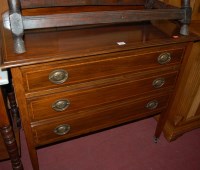 Lot 1402 - An Edwardian walnut and satinwood strung...