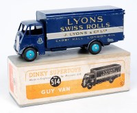 Lot 1971 - Dinky Toys, 514 Lyons Guy van, dark blue first...