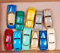Lot 1985 - Dinky Toys Playworn Saloon Group, 11 examples,...