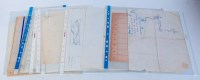 Lot 2305 - 16 pages of various drawings, photocopies and...