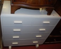 Lot 1240 - A 1950s white painted squarefront chest of two...