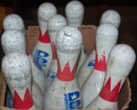 Lot 1293 - A collection of ten Brunswick ten pin bowling...