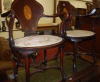 Lot 1368 - A pair of 19th century mahogany and satinwood...