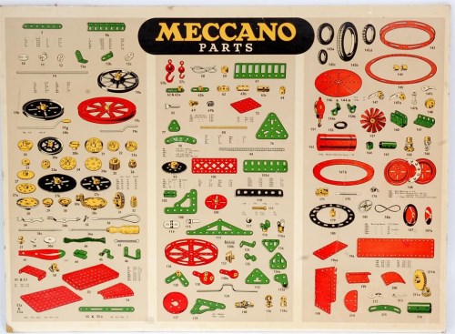 Lot 3199 - An original cardboard Meccano Parts Board,...