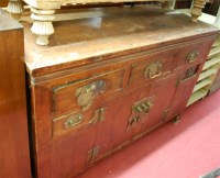 Lot 1415 - A Chinese stained hardwood sideboard