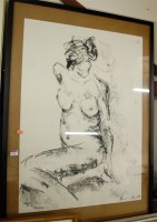 Lot 1015 - Contemporary school - Female nude, charcoal