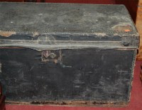 Lot 1192 - A canvas clad studded and metal bound...
