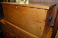Lot 1202 - A Victorian pine hinge-top tool chest, with...