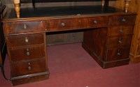Lot 1211 - A Victorian mahogany round cornered and rexine...