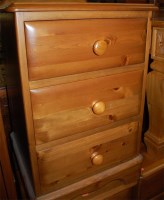 Lot 1213 - A pair of modern pine ledgeback round cornered...