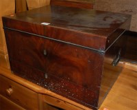 Lot 1216 - A 19th century mahogany hinge-top deed box,...