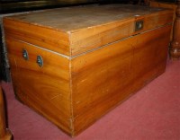 Lot 1224 - A 19th century camphor wood hinge-top...