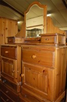 Lot 1230 - A pair of modern pine round cornered single...