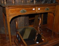 Lot 1240 - An Edwardian walnut, chequer inlaid and...