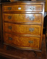 Lot 1243 - A figured walnut and walnut crossbanded...